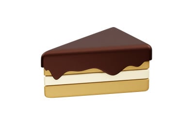 Ilustracja ikony tortu urodzinowego 3D