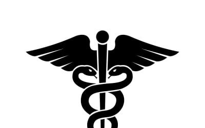 Caduceus Medical Symbol With Winged Staff and Two Snakes Icon Representing Healthcare and Medicine