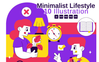10 Minimalist Lifestyle Vector Illustration