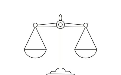Law Firm Logo With Scales of Justice Icon and Customizable Slogan Minimal Legal Emblem