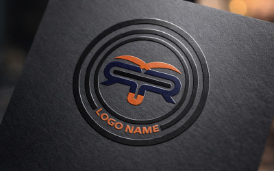 Logotipo abstrato moderno com letras – Emblema monograma tecnológico circular