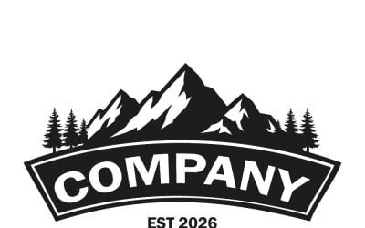 Mountain Company-logotypen med tallar och EST 2026 Retro Outdoor-märke