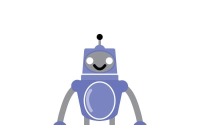 Roboter-Babyspielzeug, blaues flaches Symbol – Symbol für Kinderroboterspielzeug
