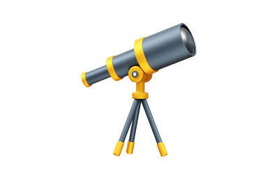 Teleskop 3D Ikona ilustracja 3D render