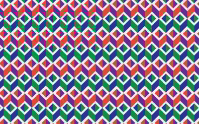 Colorful Geometric Seamless Pattern With Cubes and Diamond Motif for Modern Backgrounds