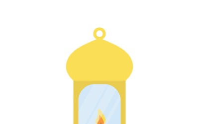 Lanterne de Diwali avec bougie allumée isolée – Illustration vectorielle traditionnelle du festival indien