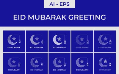Eid Mubarak Greeting and social media elements