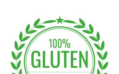 100% Gluten Free Green Laurel Wreath Seal Badge — Organic Food Label