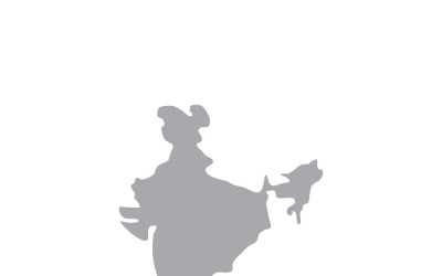 India Map on White Background – Asia Country Outline Vector Illustration