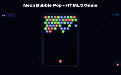 Neon Bubble Pop – Jeu HTML5