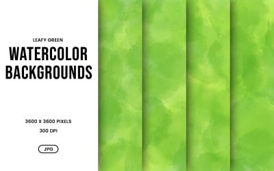 Watercolor Background Set – Leafy Green Nature Abstract Digital Paper, Texture Collection