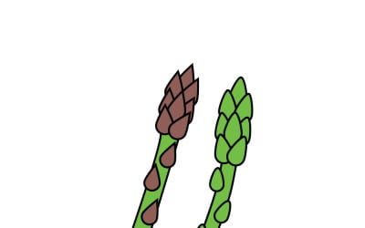 Set di illustrazioni vettoriali monolinea di asparagi disegnate a mano