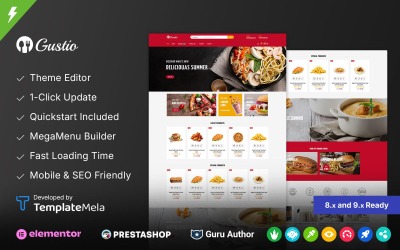 Gustio - Prestashop-tema för snabbmatsbutiker