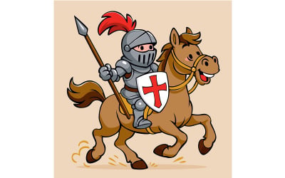 Knight in Armor Cartoon Style