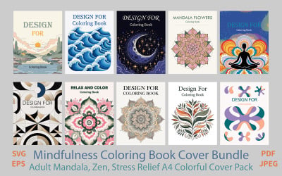Mindfulness Coloring Book Cover Bundle