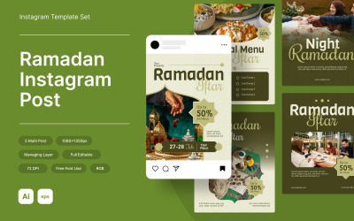 Ramadan Instagram Post Template Set