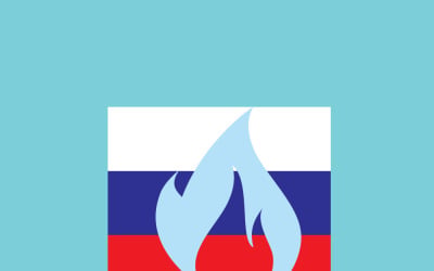 Russian Gas Flame Tricolor Vector Illustration – Nord Stream Clean Pipeline Close-Up
