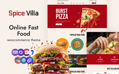 Spicevilla - Online gyorsétterem többcélú WooCommerce téma