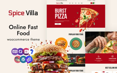 Spicevilla - Tema WooCommerce Multiuso para Restaurante de Fast Food Online