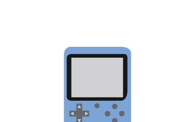 Vintage-Handheld-Spielkonsolen-Vektorsymbol – Retro-Clip-Art für tragbare Spiele