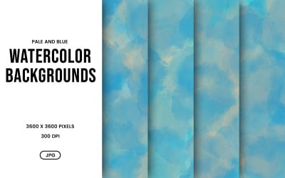 Watercolor Background Set – Pale Blue Minimal Abstract Digital Paper, Texture Collection