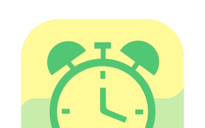 Alarm Clock Icon App Illustration Showing Time, Wake-Up Reminder, Morning Routine and Productivity