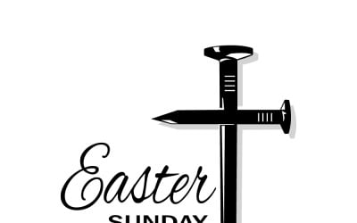 Easter Sunday Cross Made From Nails - Christian Faith, Resurrection and Church Holiday Design