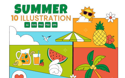 10 Summer Vacation Illustration
