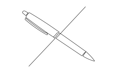 21. Desenho contínuo de uma linha feito com caneta esferográfica sobre fundo branco.