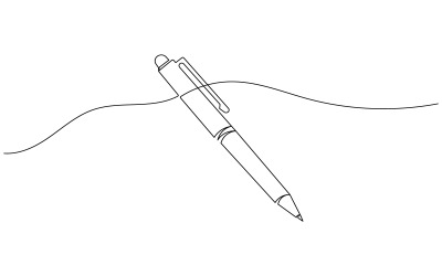 22. Desenho contínuo de uma linha feito com caneta esferográfica sobre fundo branco.