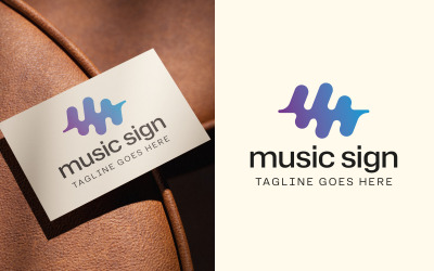Modern Music Sign Logo Design