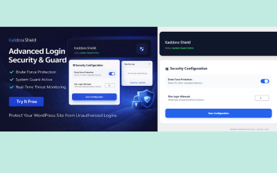 Plugin de seguridad Kaddora Shield para WordPress: cortafuegos de protección de inicio de sesión