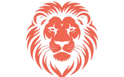 Retro 70s Coral Red Lion Head on Dark Green Coffee Brand Design