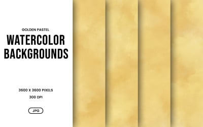 Watercolor Background Set – Golden Pastel Abstract Digital Paper, Texture Collection