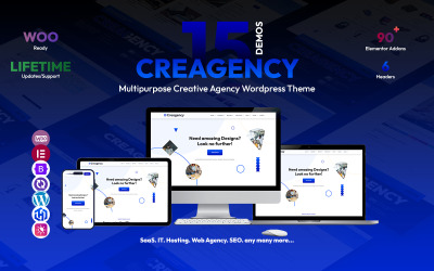 Creatief bureau - Portfolio van een creatief bureau voor de verkoop van digitale producten, WooCommerce WordPress-thema