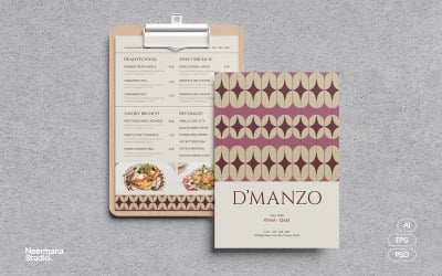 Creative Minimal Restaurant Menu
