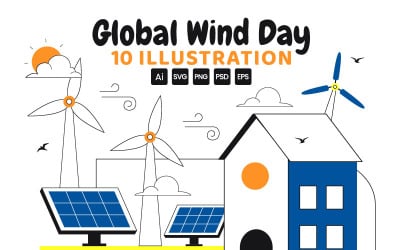 10 Global Wind Day Illustration