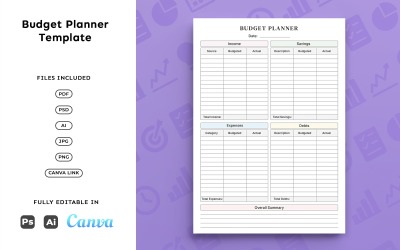 Kişisel Finans için Bütçe Planlayıcısı – İş Planlayıcısı, Gider Takibi, Sade ve Minimalist A4 Boyutlu