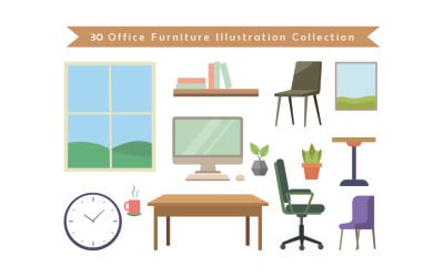Office Furniture Illustration Collection