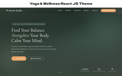 Tema React JS per Yoga e Benessere