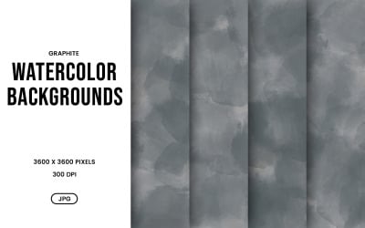Conjunto de fondos de acuarela: papel digital abstracto gris grafito, colección de texturas.