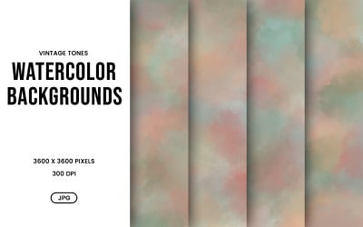 Conjunto de fondos de acuarela – Papel digital abstracto en tonos vintage, colección de texturas