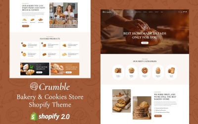 Crumble - Responzivní šablona Shopify 2.0 pro pekárny a cukrárny
