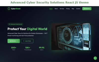 CyberShield – Modelo completo de site React para cibersegurança