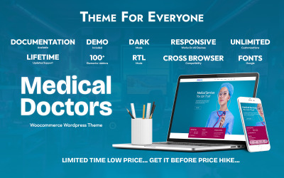 WordPress-thema voor medische artsen met WooCommerce-functionaliteit