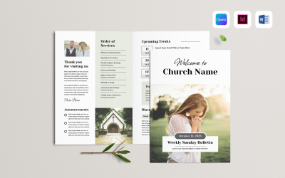 Church Bulletin Template | Canva, MS Word, InDesign