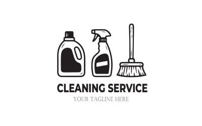 Cleaning Service Logo for Janitorial and Home Cleaning Services