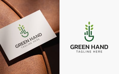 Green Hand Eco Logo Template
