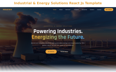 Modelo React JS para Soluções Industriais e de Energia, Petróleo e Gás e Geração de Energia