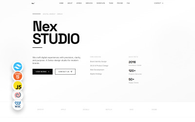 Nex Studio – Nowoczesny projekt i portfolio HTML5 Tailwind CSS